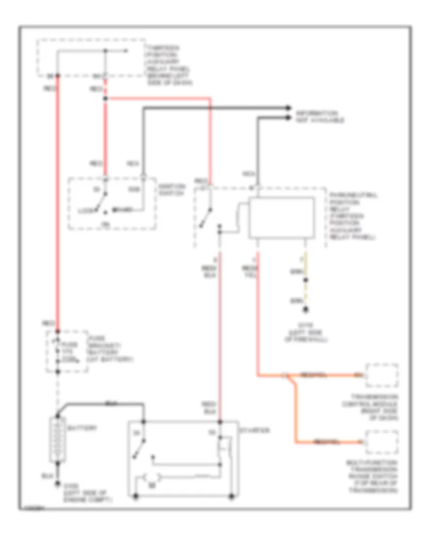 Starting Wiring Diagram, AT for Volkswagen New Beetle GL 2000