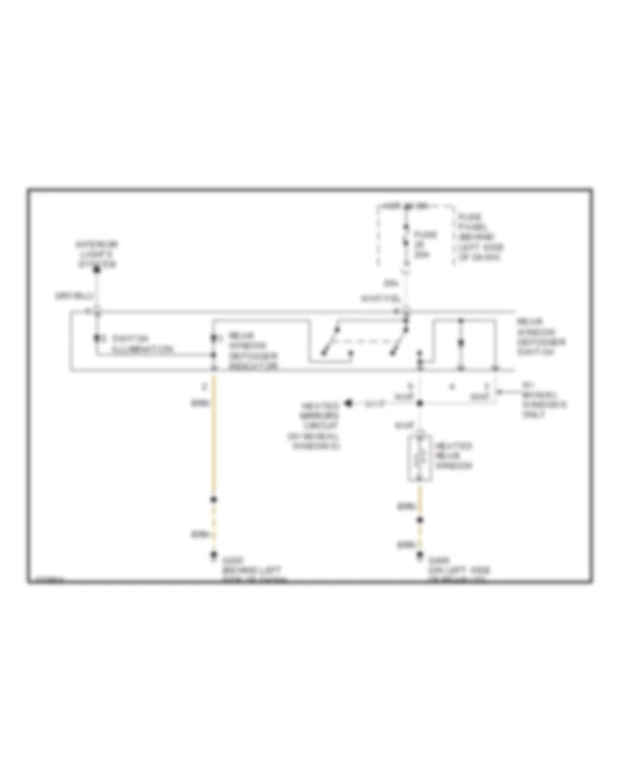 Rear Defogger Wiring Diagram for Volkswagen New Beetle GLS 2000