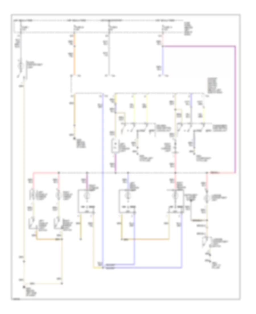 Courtesy Lamps Wiring Diagram, without Power Windows for Volkswagen New Beetle GLS 2000