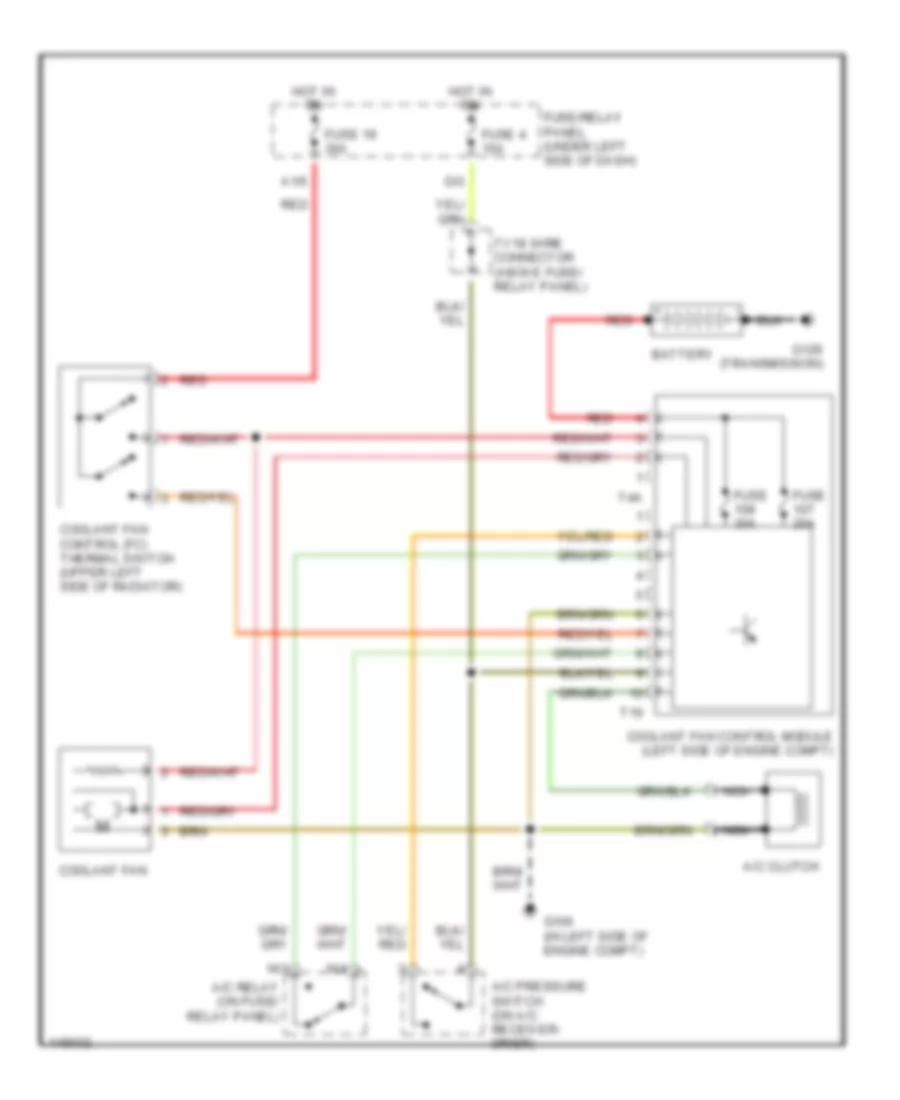 Cooling Fan Wiring Diagram for Volkswagen Cabrio GL 2001