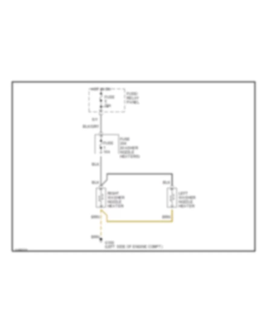 Электросхема быстрого подогрева шайбы для Volkswagen Cabrio GL 2001