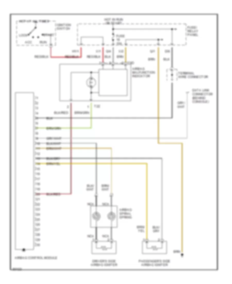 Supplemental Restraints Wiring Diagram for Volkswagen Passat GLS 1995