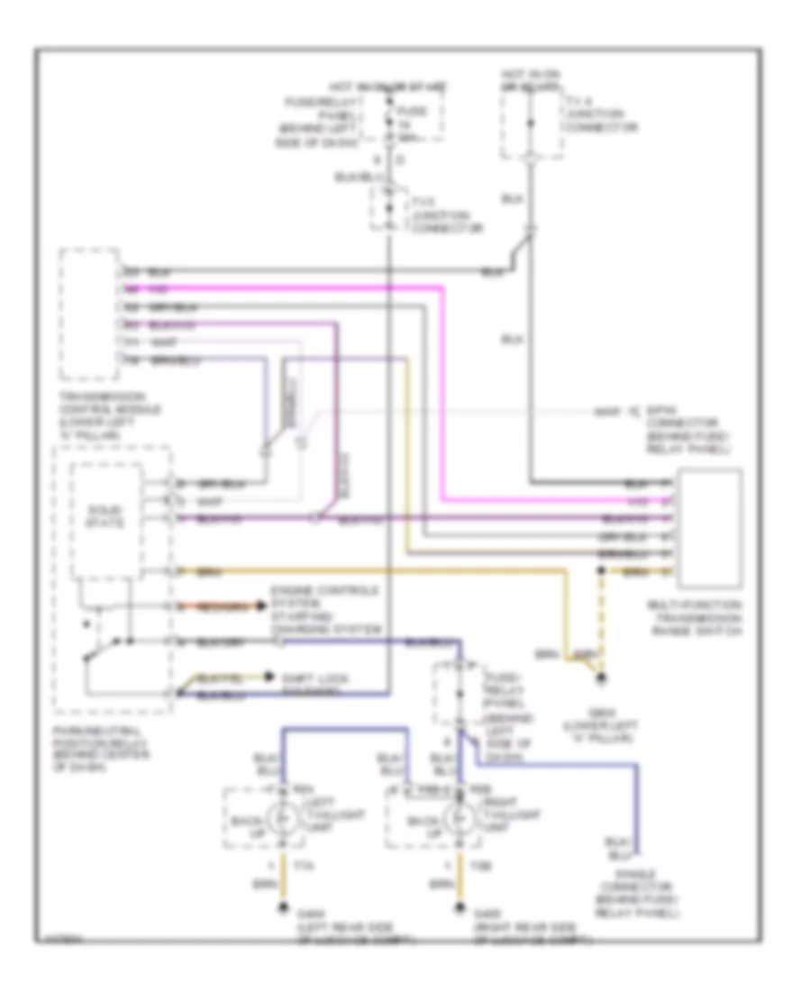 Back up Lamps Wiring Diagram for Volkswagen EuroVan GLS 2001