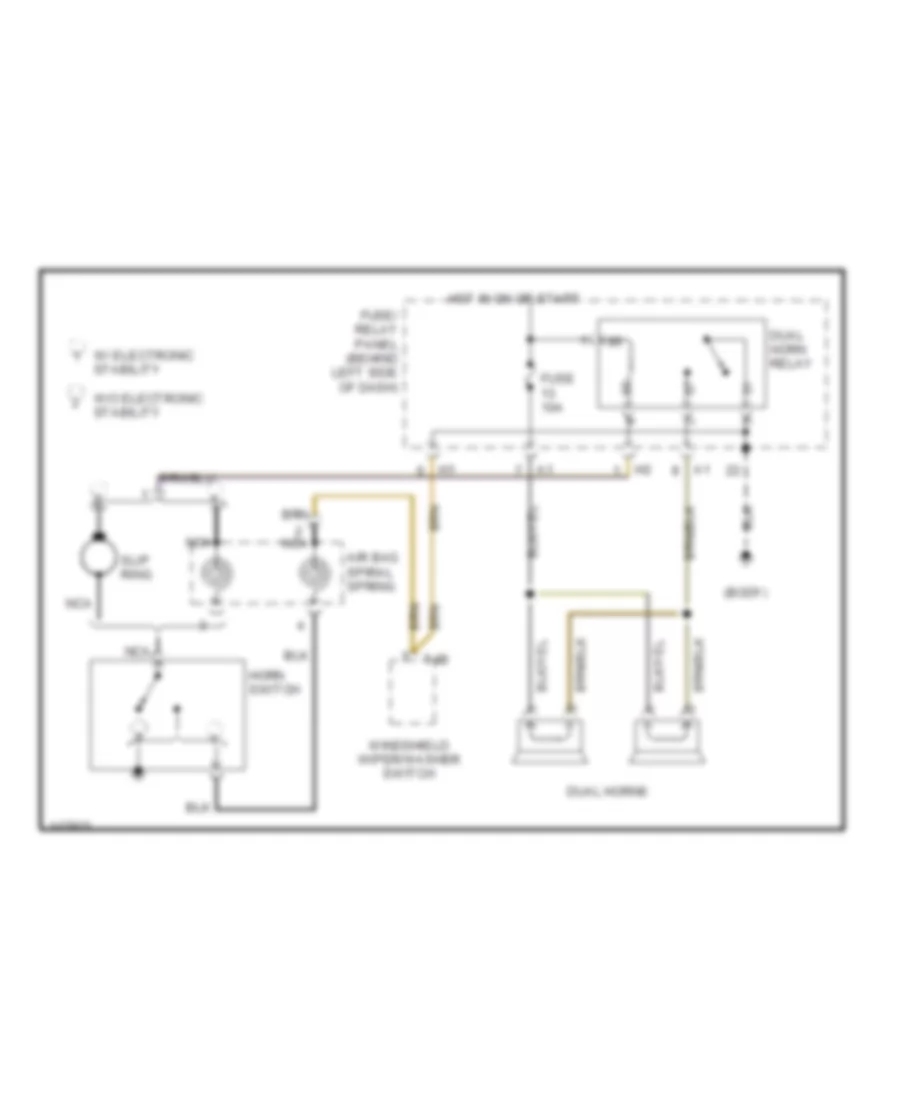 Horn Wiring Diagram for Volkswagen EuroVan MV 2001