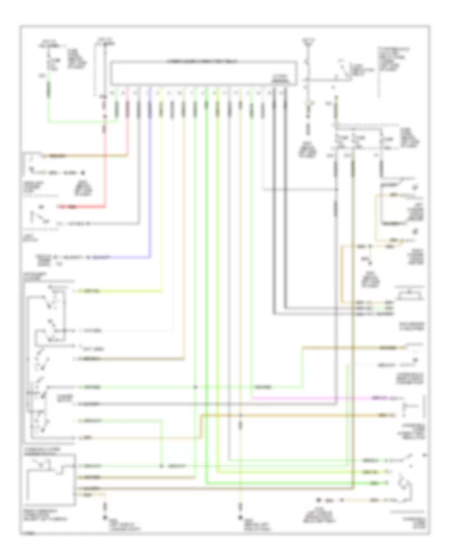 Электросхема стеклоочистителя, дворников и омывателя для Volkswagen GTI GLX 2001