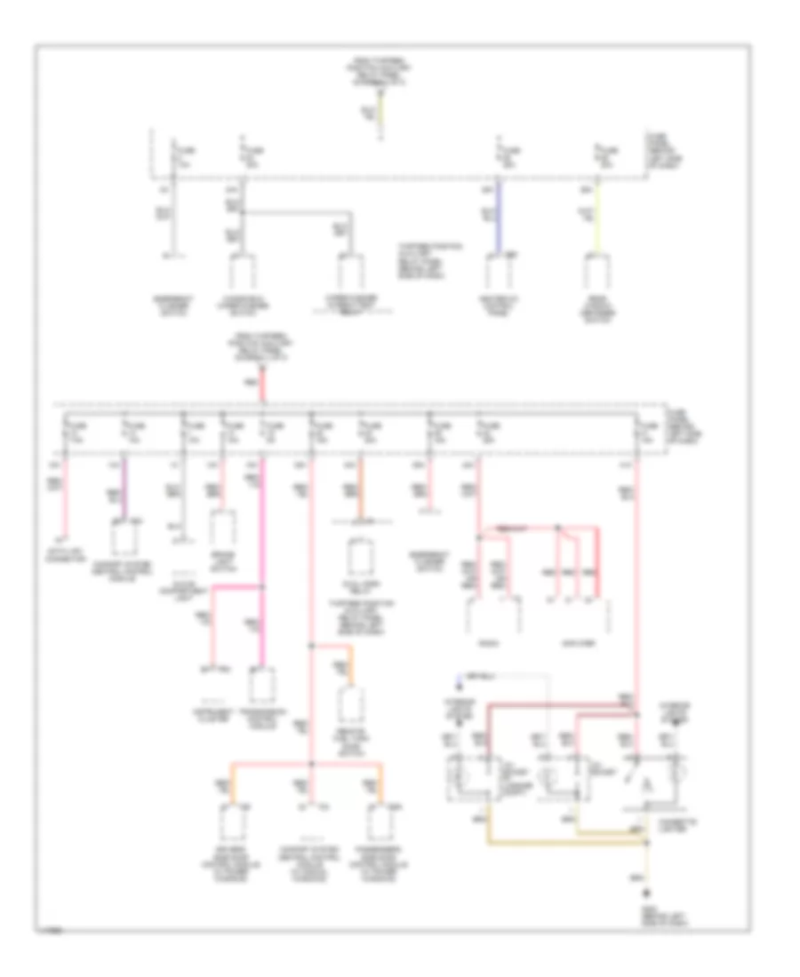 Power Distribution Wiring Diagram (3 of 3) for Volkswagen New Beetle GL 2001