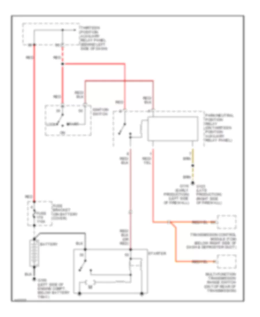 Starting Wiring Diagram, AT for Volkswagen New Beetle GL 2001