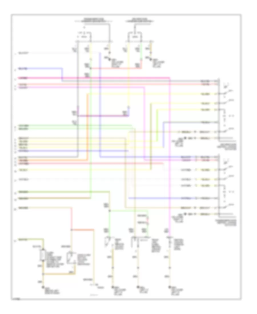 Power Door Lock Wiring Diagram, without Power Windows (2 of 2) for Volkswagen New Beetle Sport 2001