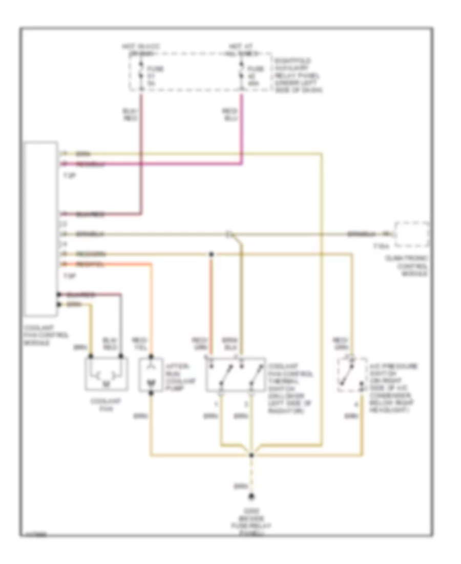 2.8L, Cooling Fan Wiring Diagram, Early Production, Auto AC for Volkswagen Passat GLS 2001