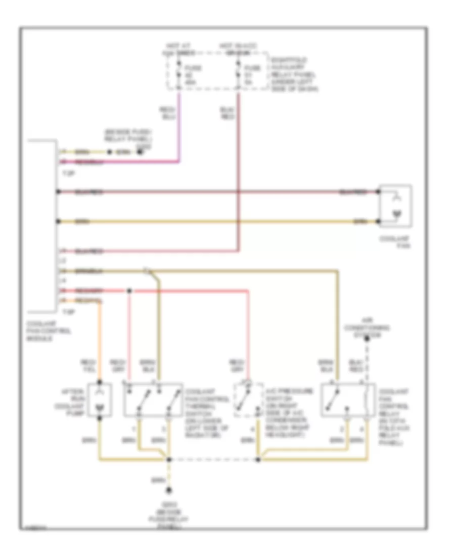 2.8L, Cooling Fan Wiring Diagram, Early Production, Manual AC for Volkswagen Passat GLS 2001