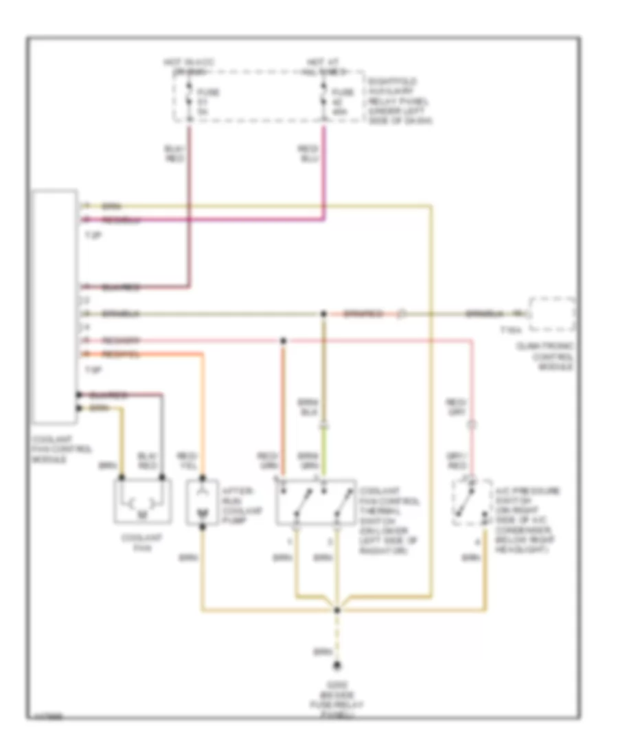 2.8L, Cooling Fan Wiring Diagram, Late Production, Auto AC for Volkswagen Passat GLS 2001