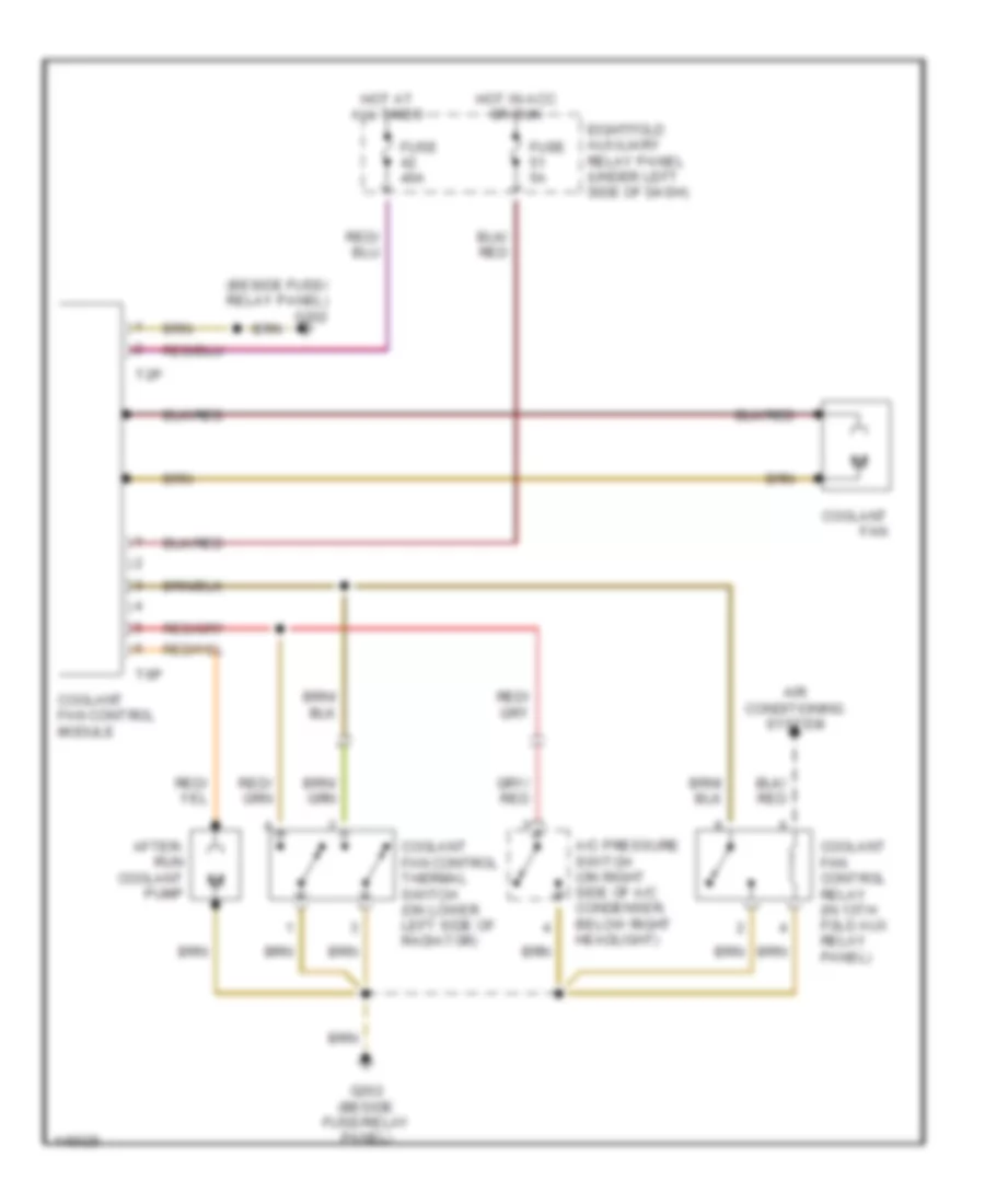 2.8L, Cooling Fan Wiring Diagram, Late Production, Manual AC for Volkswagen Passat GLS 2001
