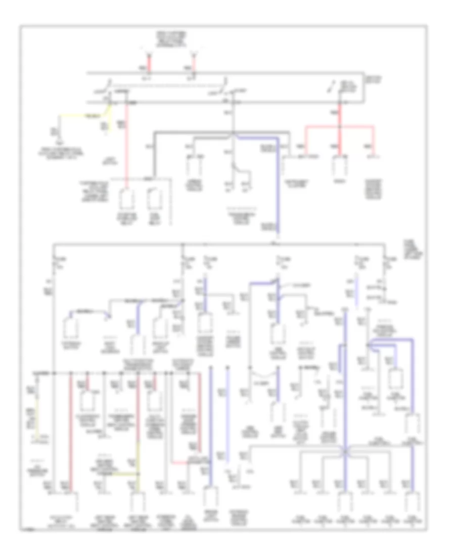 Power Distribution Wiring Diagram, Early Production (3 of 4) for Volkswagen Passat GLS 2001