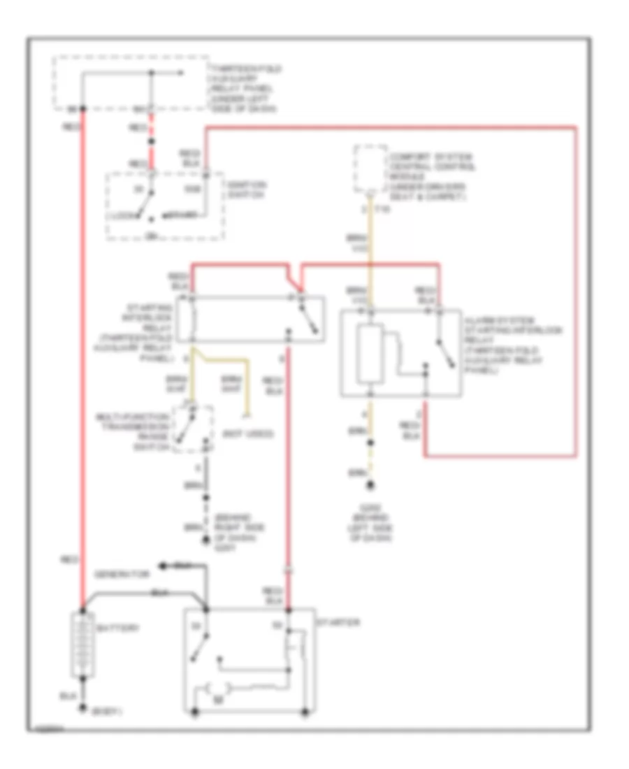 Starting Wiring Diagram, AT Early Production for Volkswagen Passat GLS 2001