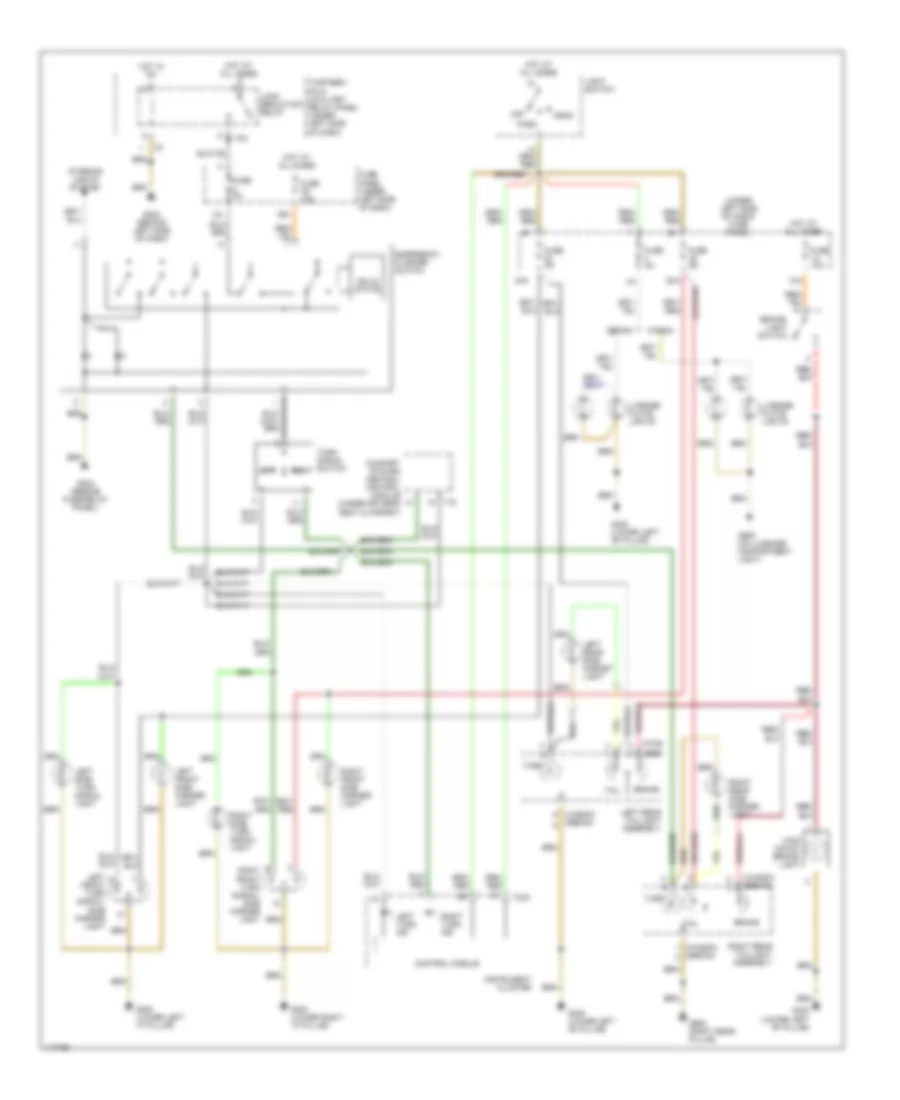 Exterior Lamps Wiring Diagram, Late Production for Volkswagen Passat GLS 4Motion 2001