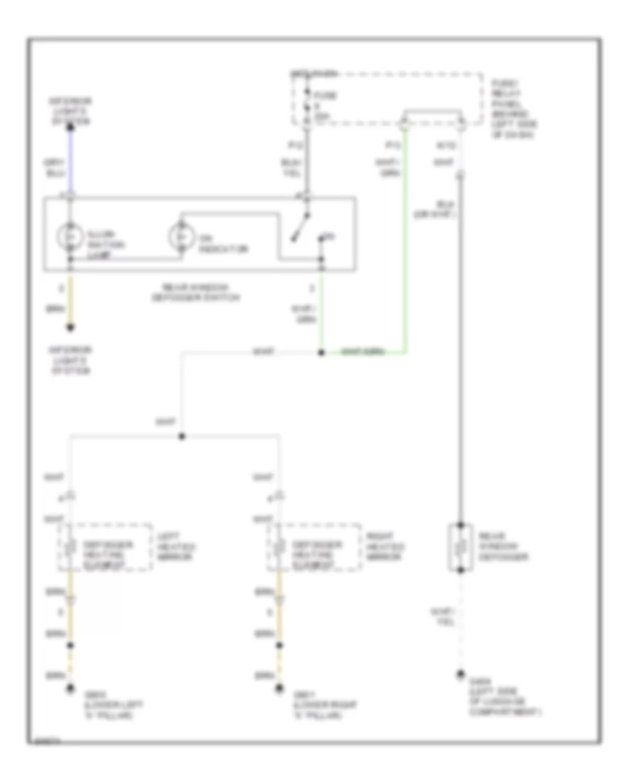 Defogger Wiring Diagram for Volkswagen GTI 1996