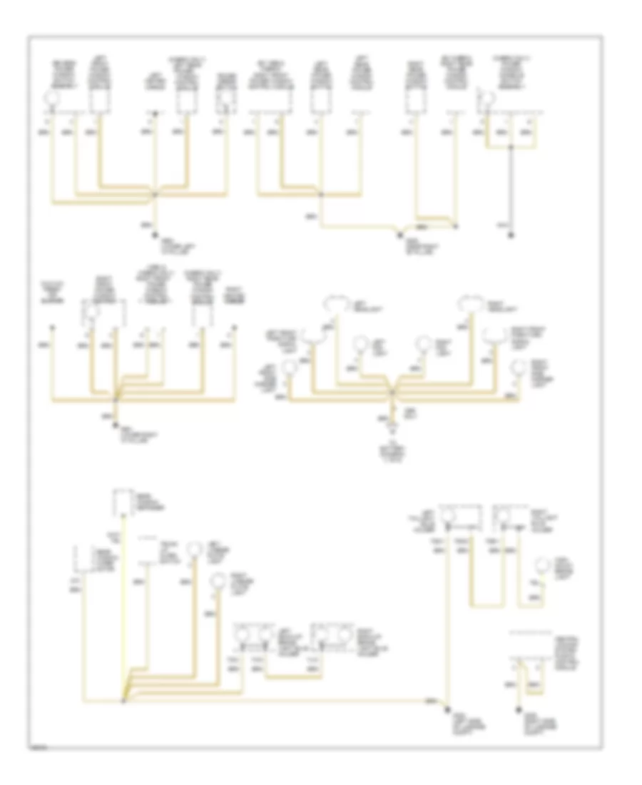 Ground Distribution Wiring Diagram 3 of 6 for Volkswagen GTI 1996