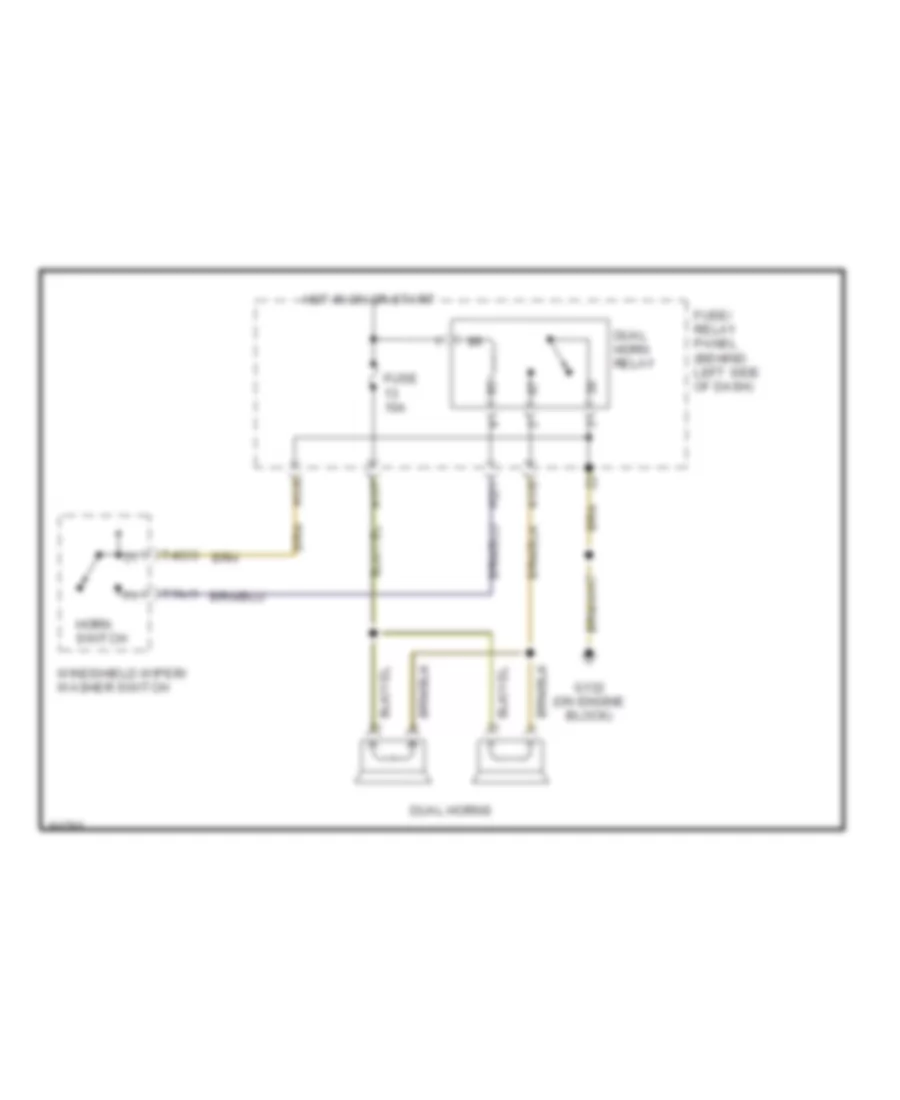 Horn Wiring Diagram for Volkswagen GTI 1996