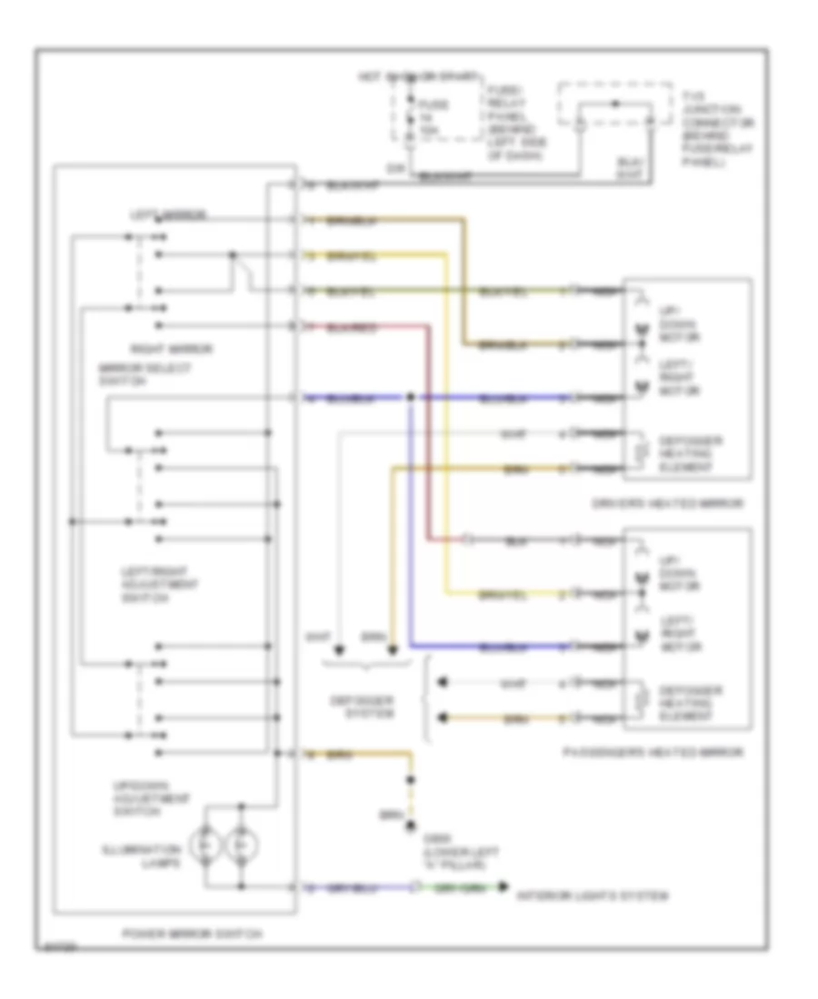 Power Mirror Wiring Diagram for Volkswagen GTI 1996