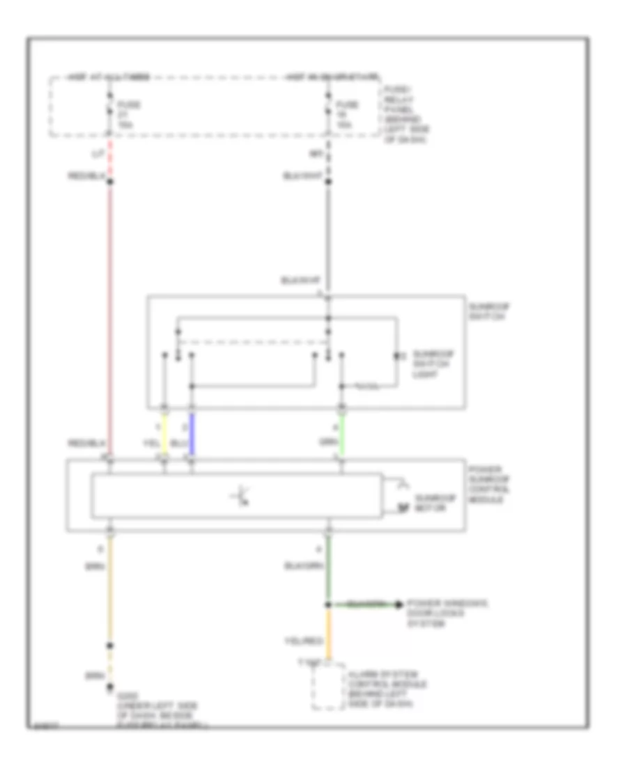 Sunroof Wiring Diagram for Volkswagen GTI 1996