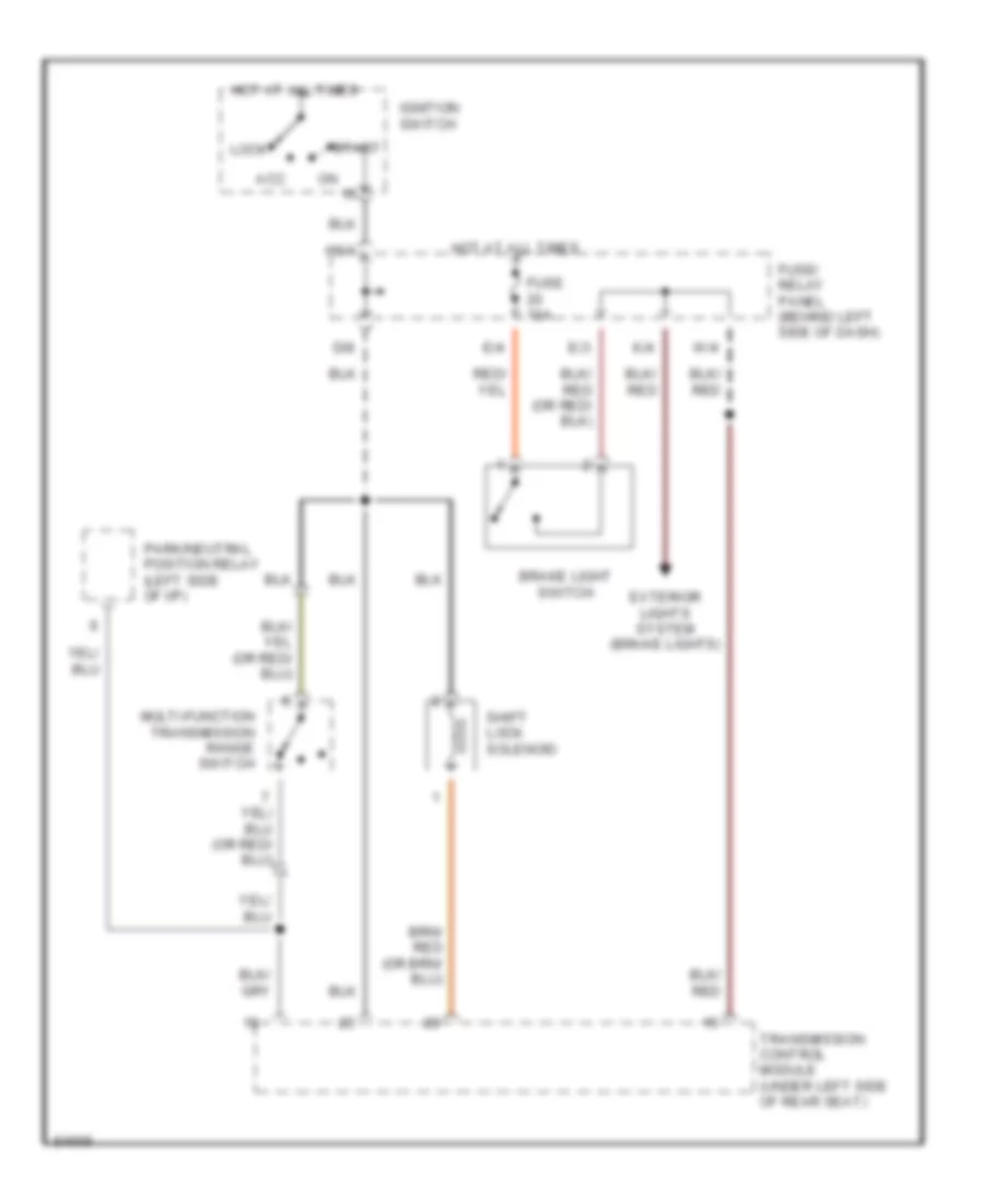 Shift Interlock Wiring Diagram for Volkswagen GTI 1996