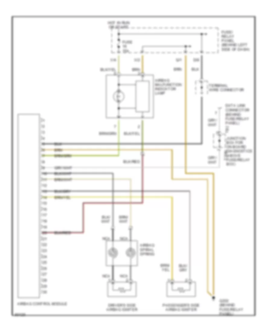 Supplemental Restraint Wiring Diagram Early Production for Volkswagen GTI 1996