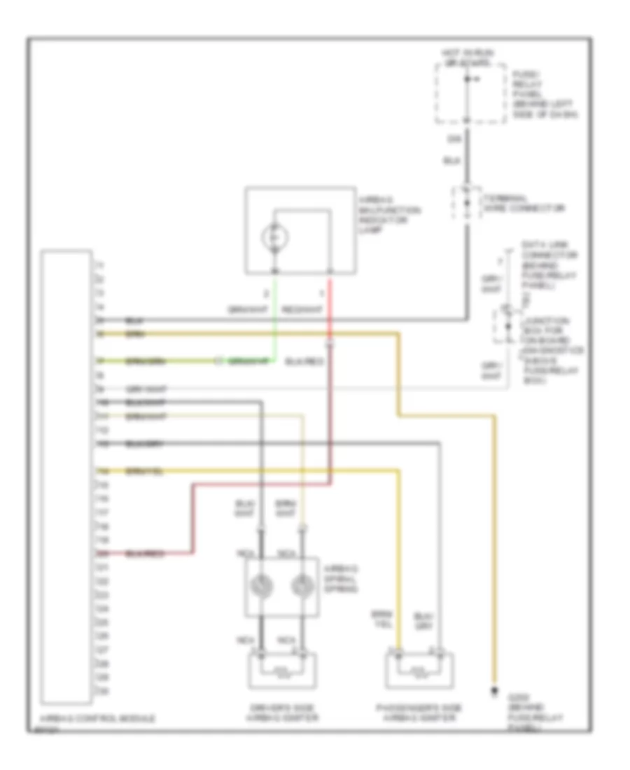 Supplemental Restraint Wiring Diagram Late Production for Volkswagen GTI 1996