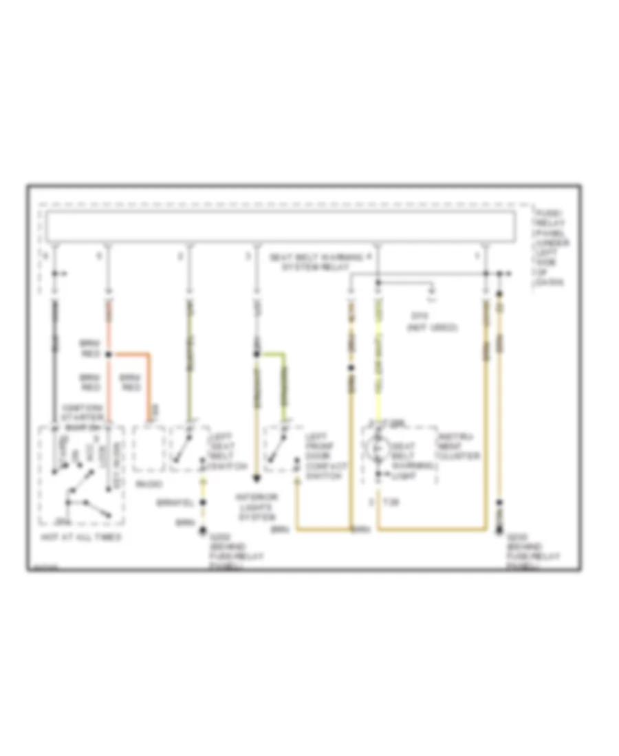 Warning System Wiring Diagrams for Volkswagen GTI 1996