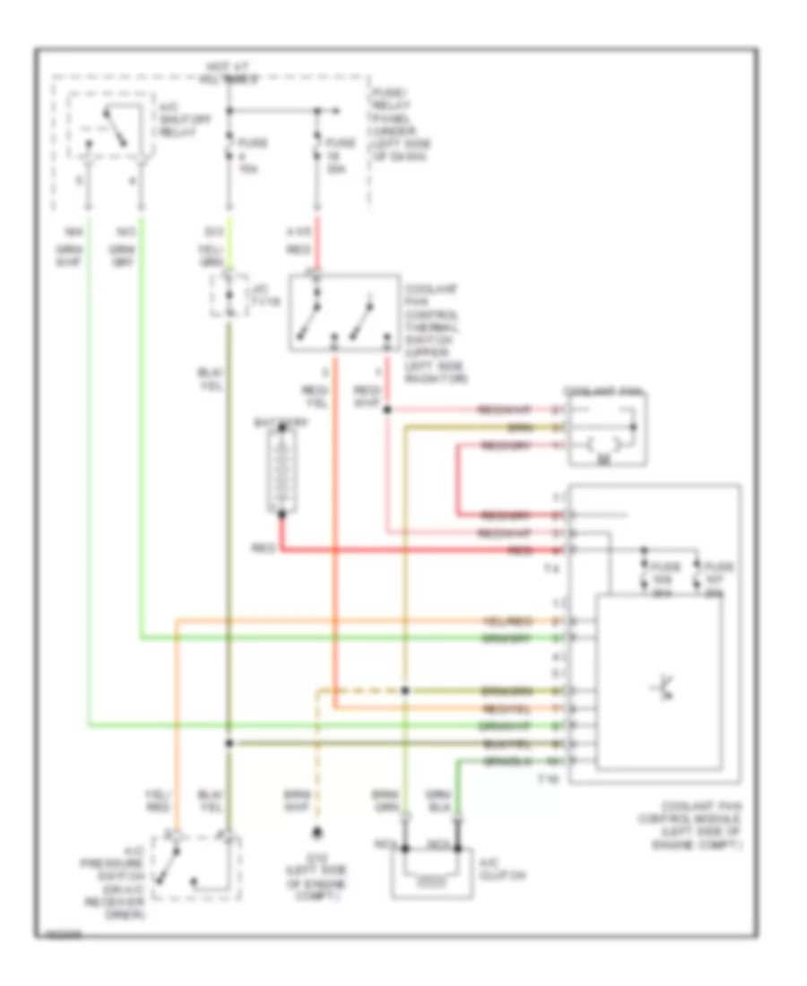 Cooling Fan Wiring Diagram for Volkswagen Cabrio GL 2002