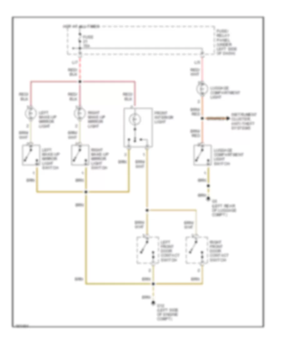 Courtesy Lamps Wiring Diagram for Volkswagen Cabrio GL 2002