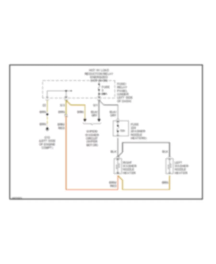 Электросхема быстрого подогрева шайбы для Volkswagen Cabrio GLS 2002