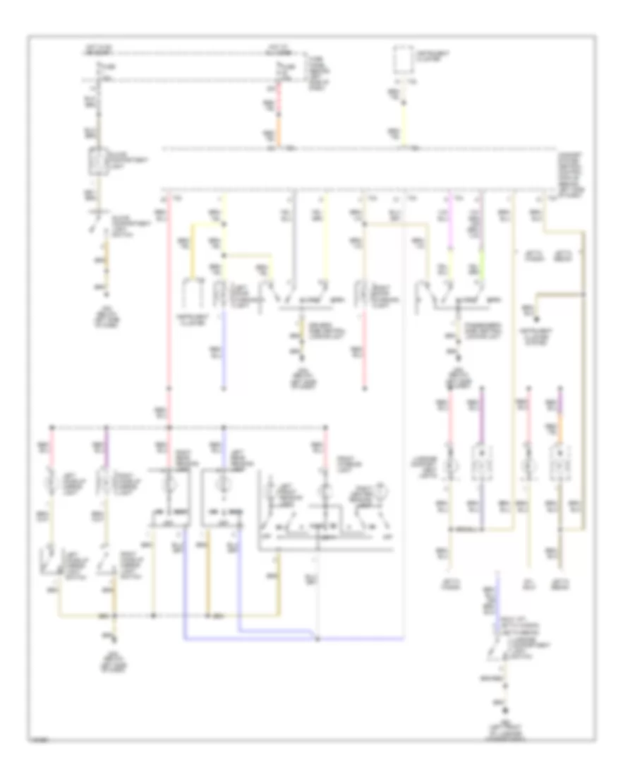Courtesy Lamps Wiring Diagram, without Power Windows for Volkswagen Golf GL 2002