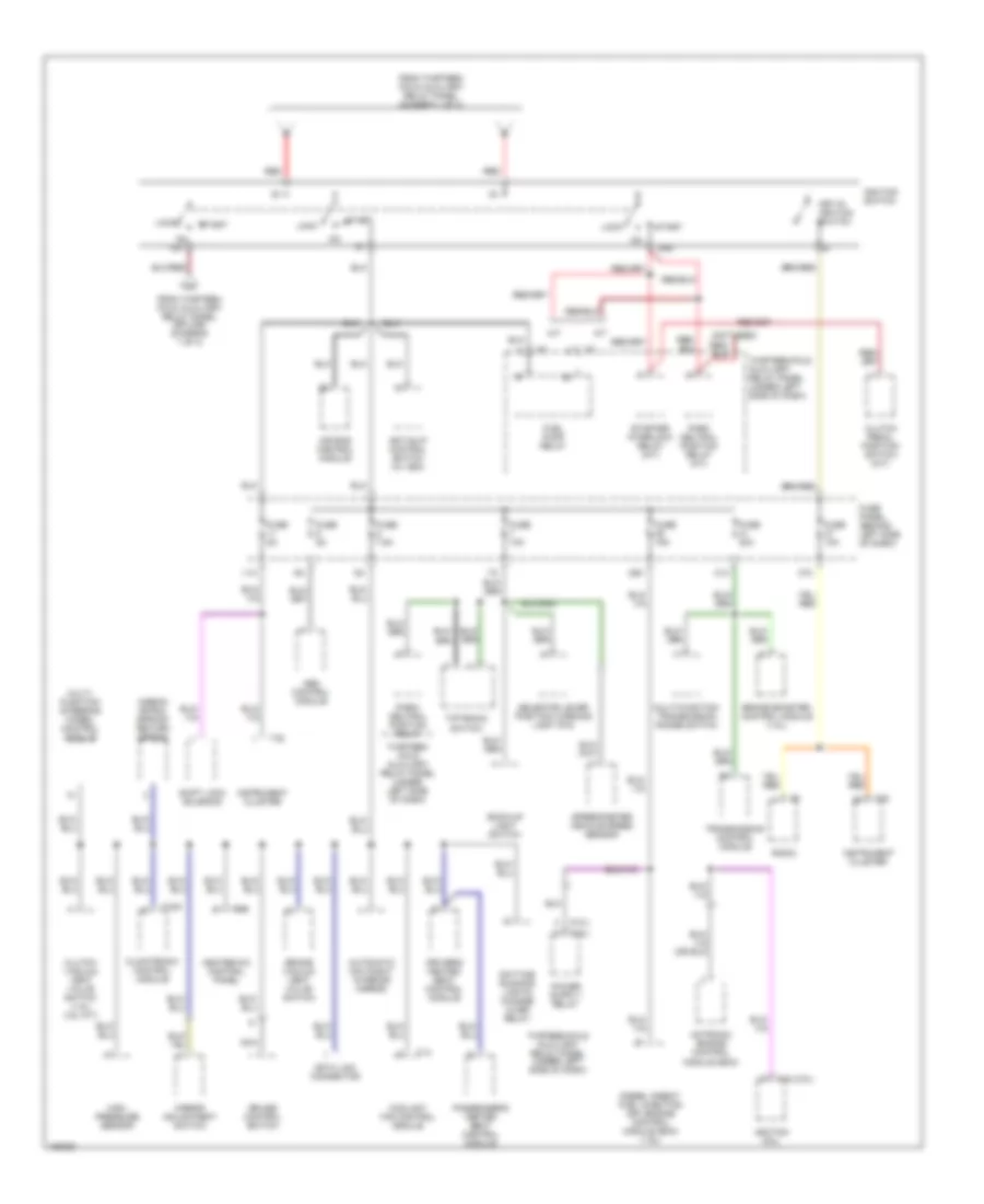 Power Distribution Wiring Diagram (2 of 3) for Volkswagen GTI 2002