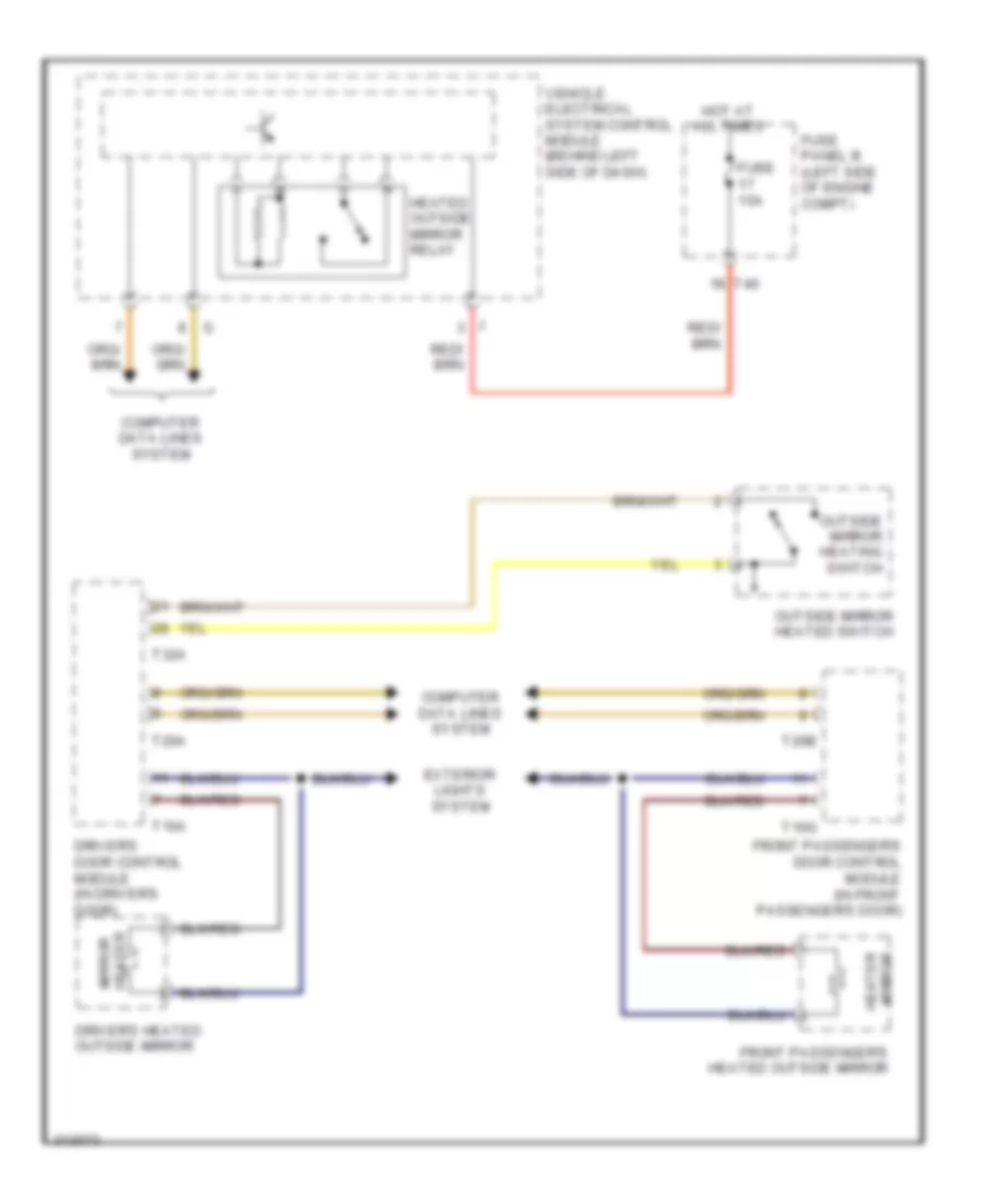 Heated Mirrors Wiring Diagram for Volkswagen Tiguan SEL 4Motion 2009