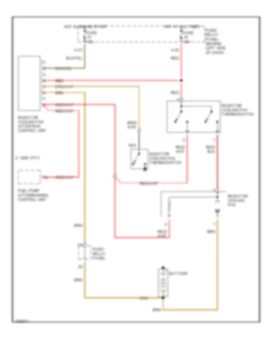 Cooling Fan Wiring Diagram, without AC for Volkswagen Corrado 1990