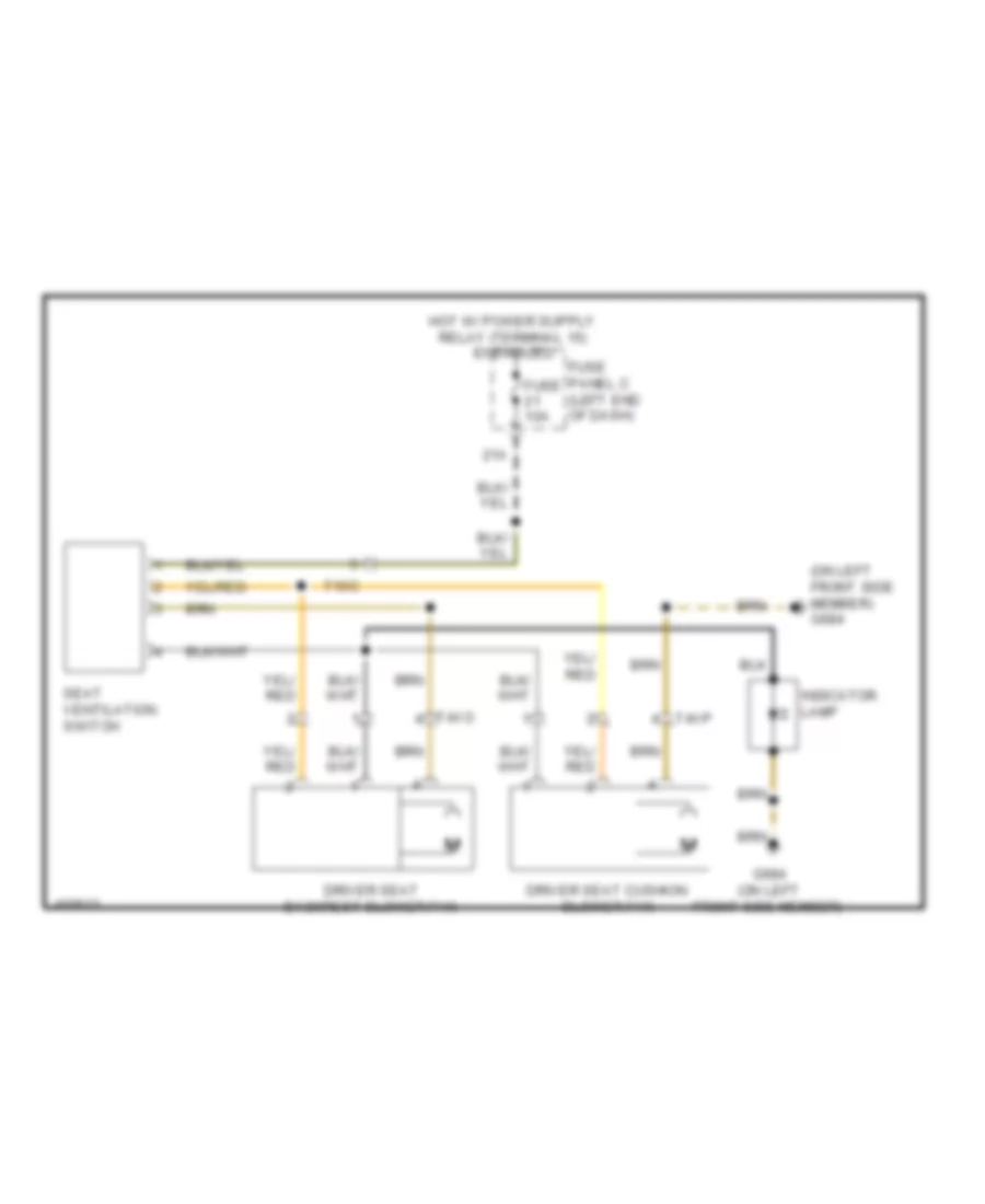 Driver Seat Ventilation Wiring Diagram for Volkswagen CC Lux 2013