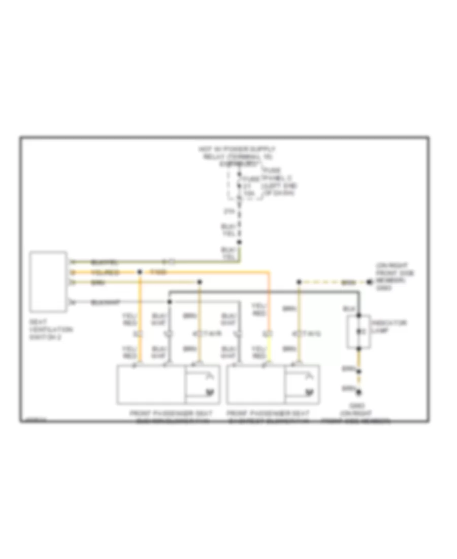 Passenger Seat Ventilation Wiring Diagram for Volkswagen CC Lux 2013