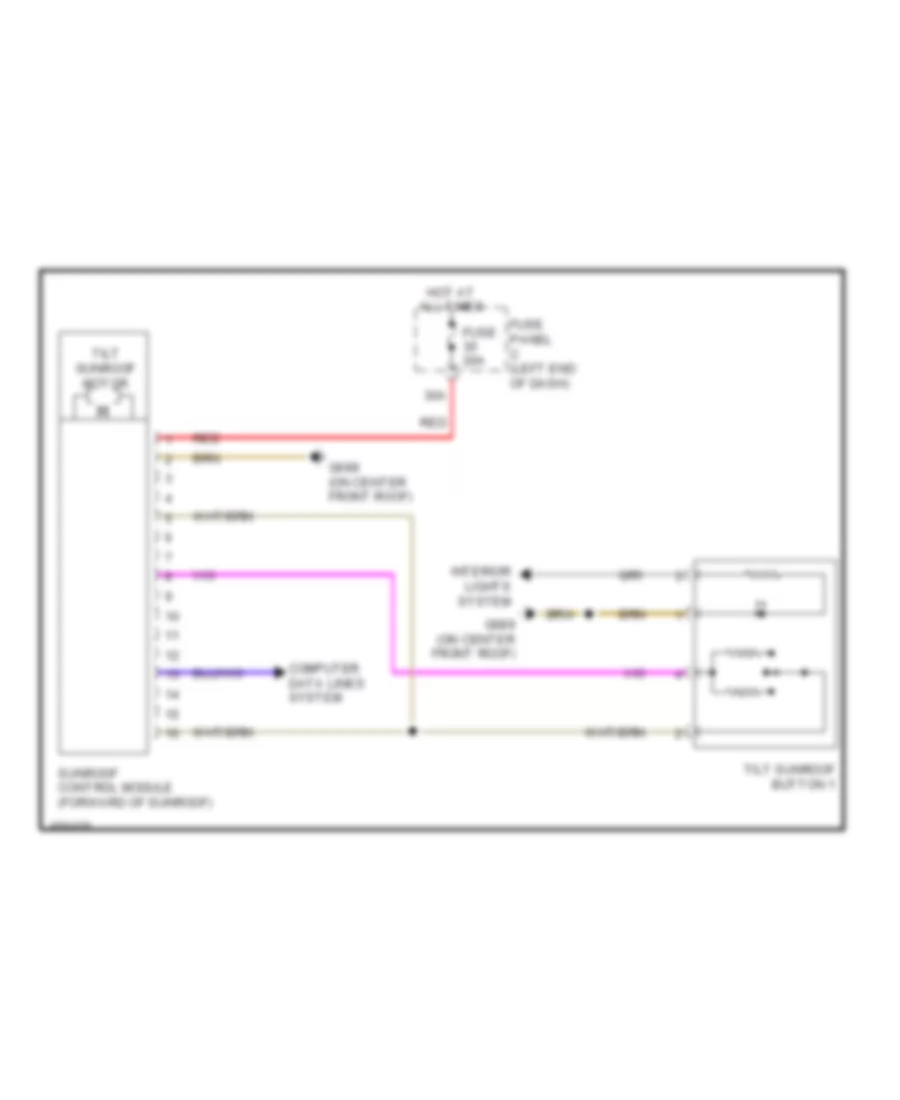 Power Top Sunroof Wiring Diagram for Volkswagen CC Lux 2013