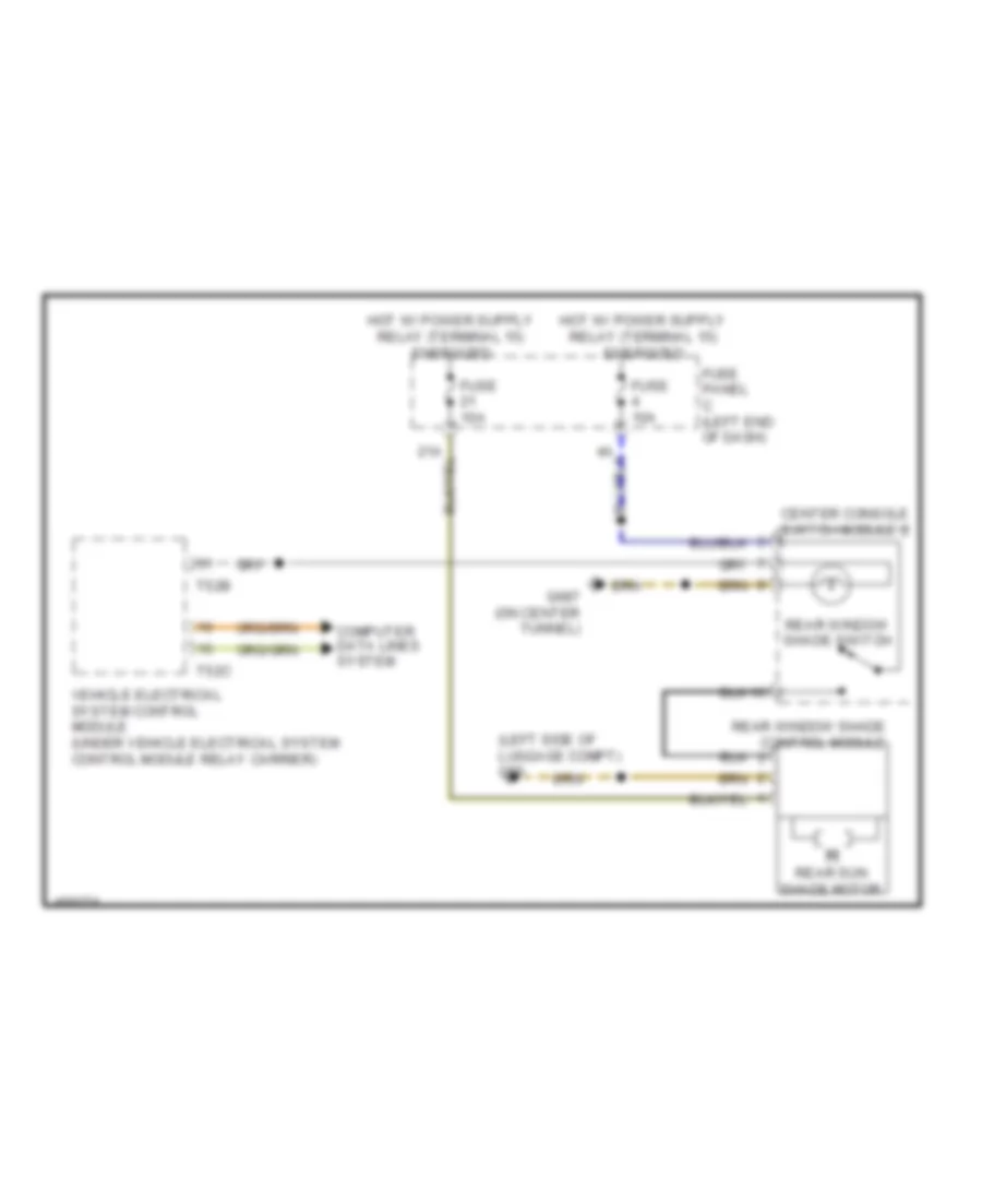 Rear Window Sun Shade Wiring Diagram for Volkswagen CC Lux 2013