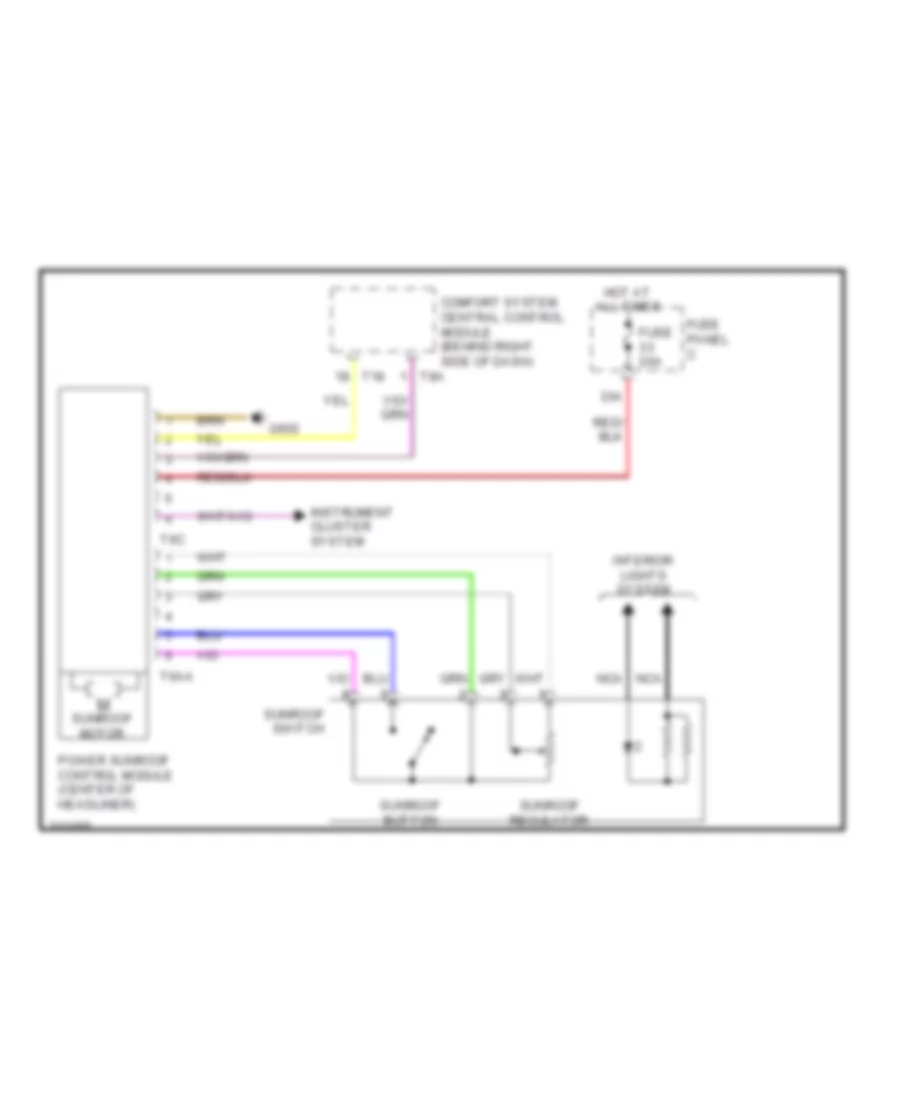 Sunroof Wiring Diagram Sedan for Volkswagen Jetta SEL 2010