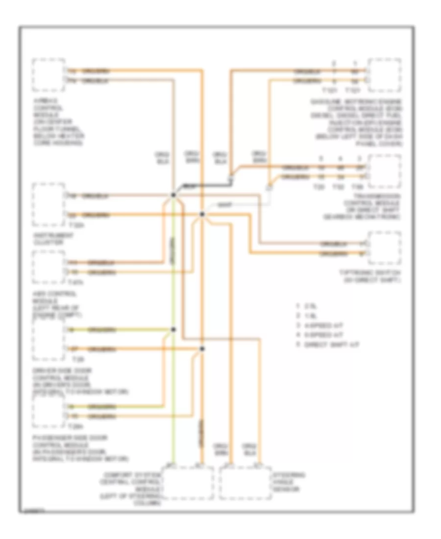 High Low Bus Wiring Diagram Except Convertible for Volkswagen New Beetle 2 5 2006