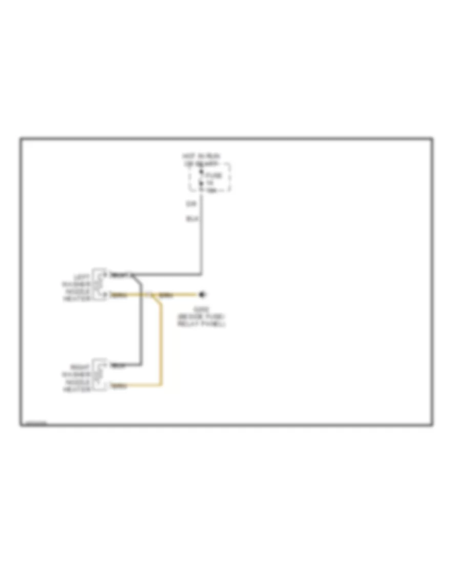 Электросхема быстрого подогрева шайбы для Volkswagen Jetta Carat 1990