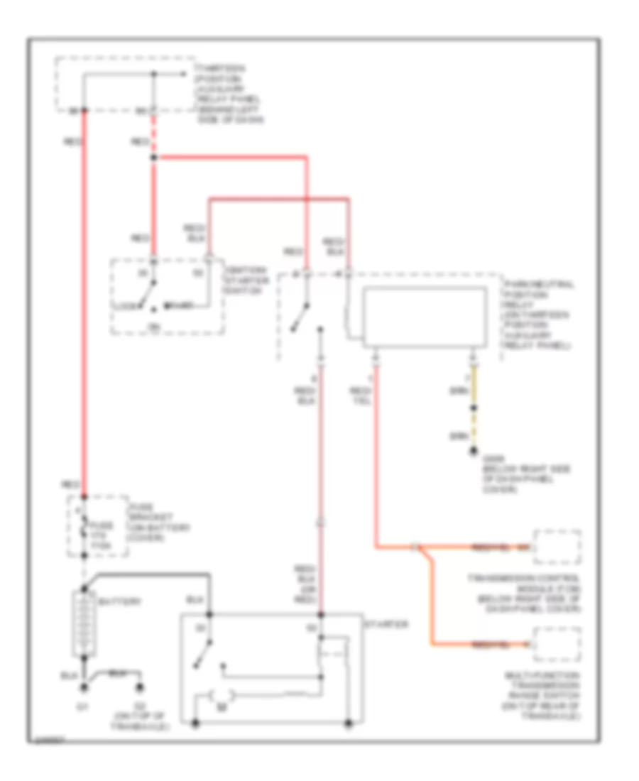 Starting Wiring Diagram, 4 Speed AT for Volkswagen New Beetle TDI 2006