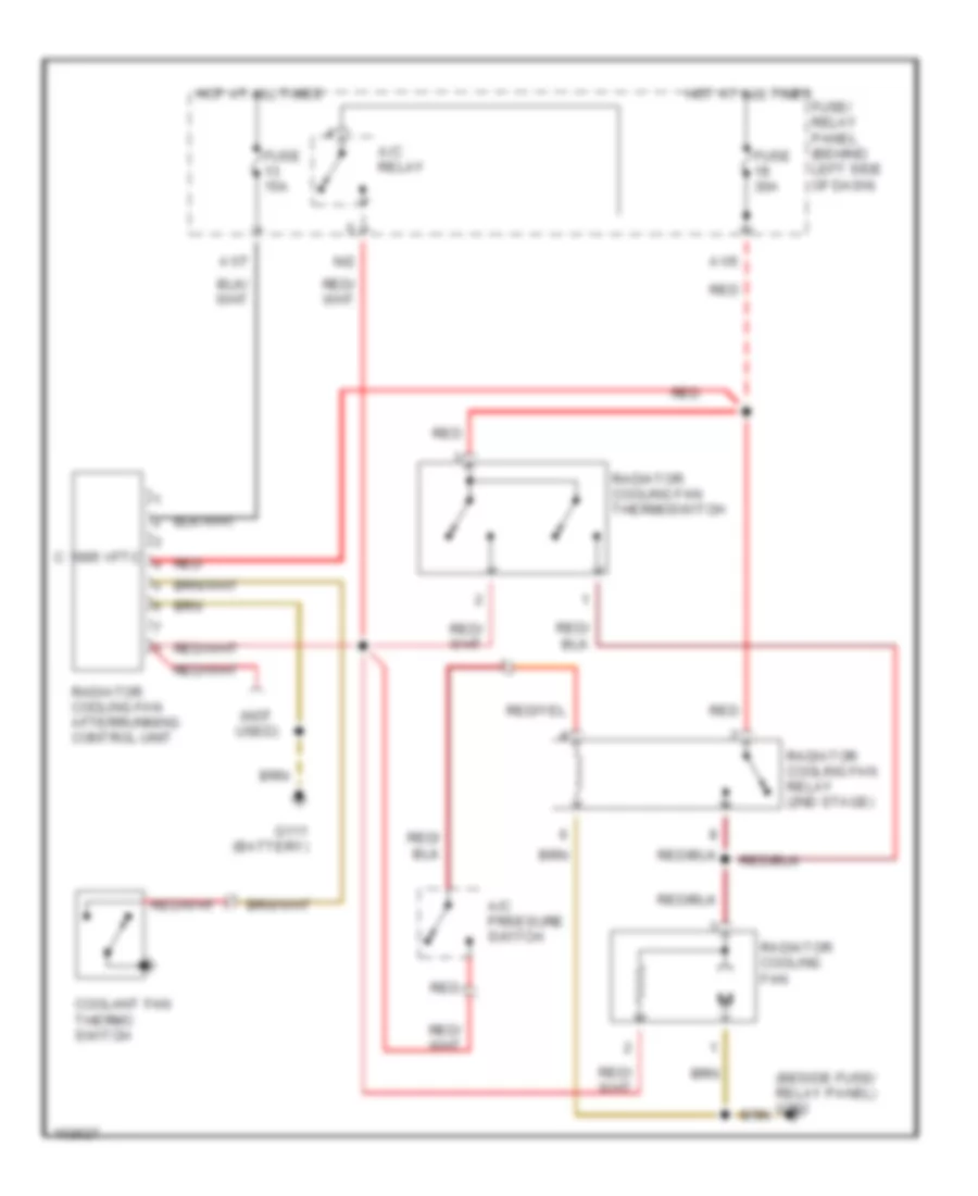 Электросхема системы охлаждения, С счет для Volkswagen Passat GL 1990