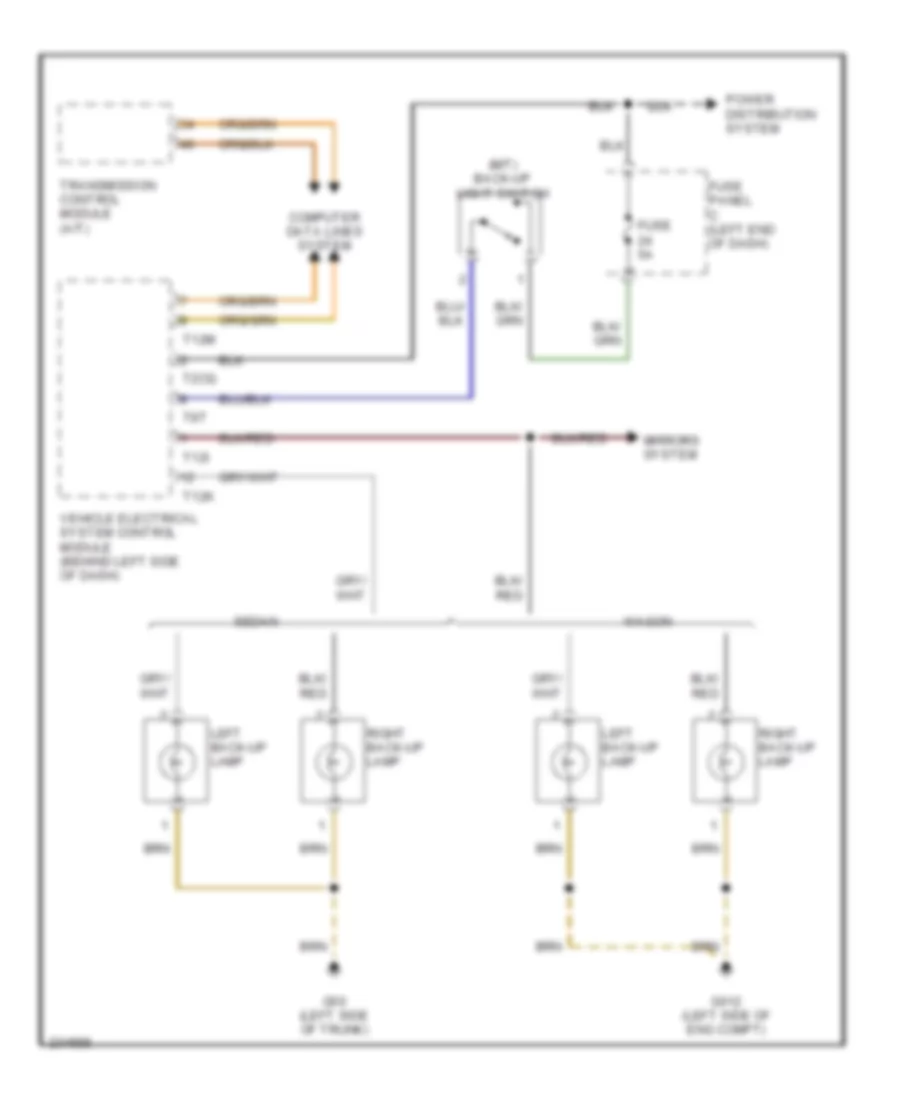 Back up Lamps Wiring Diagram for Volkswagen Passat Value Edition 2006