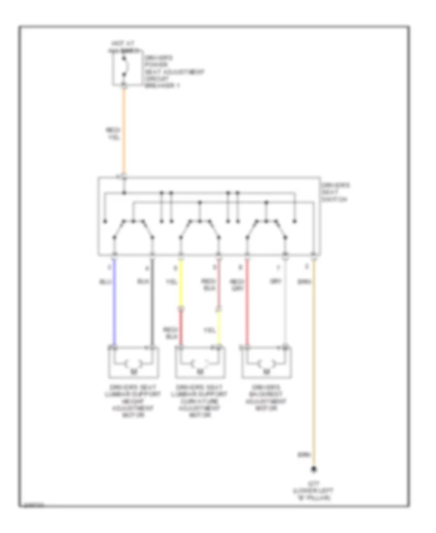 Driver Power Seat Wiring Diagram for Volkswagen Passat Value Edition 2006