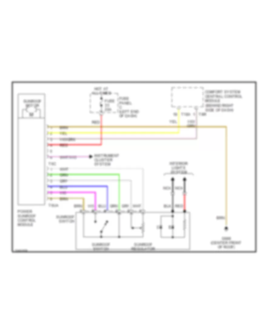 Power Top Sunroof Wiring Diagram for Volkswagen Passat Value Edition 2006