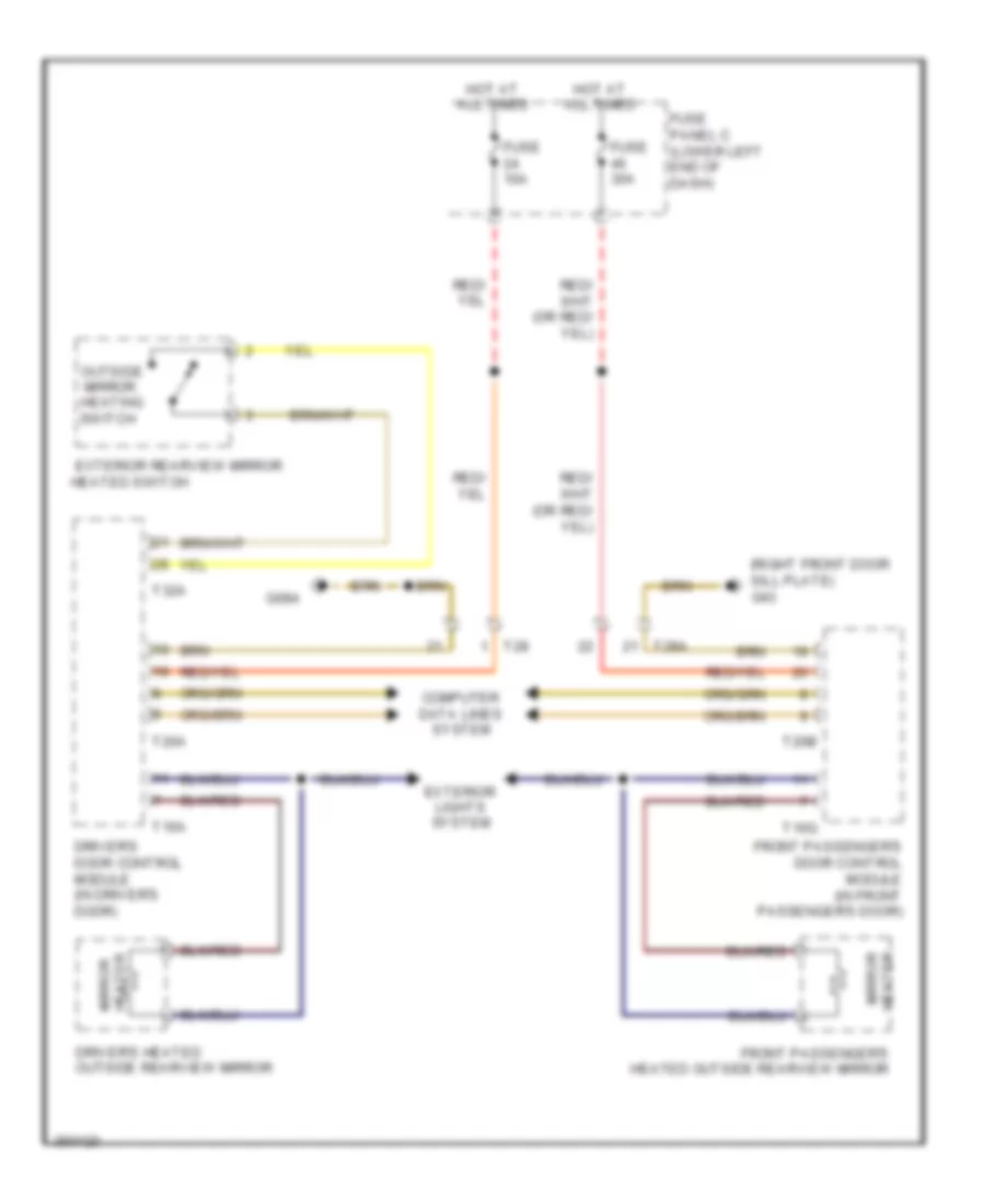 Heated Mirrors Wiring Diagram for Volkswagen Tiguan SE 2010