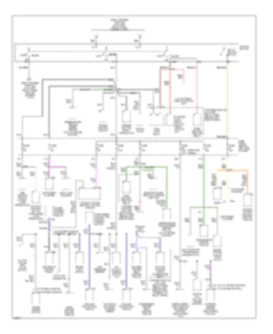 Power Distribution Wiring Diagram (2 of 3) for Volkswagen New Beetle GL 2002