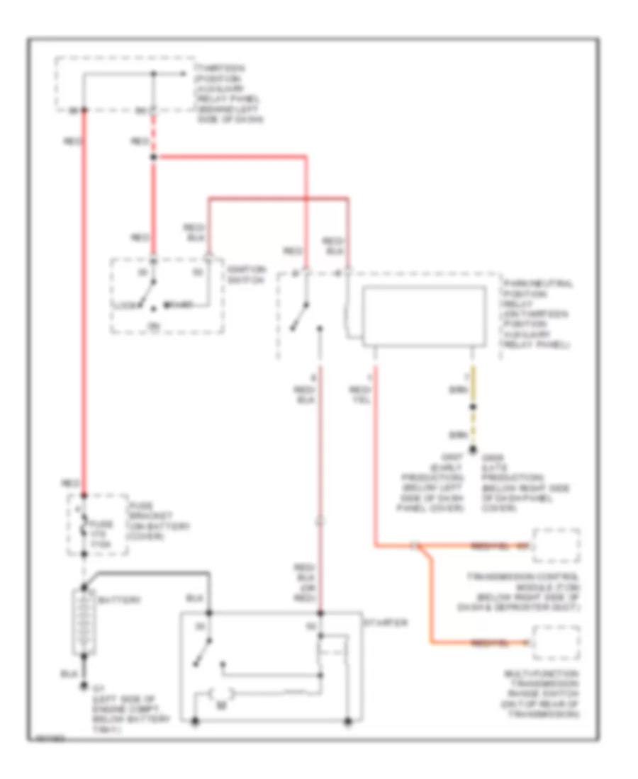 Starting Wiring Diagram, AT for Volkswagen New Beetle GL 2002